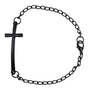 NWOT Black Cross Chain Bracelet